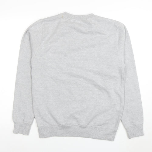 Just Hoods AWDis Women Grey Embroidered Pullover Sweatshirt Size S
