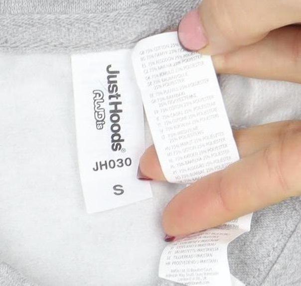 Just Hoods AWDis Women Grey Embroidered Pullover Sweatshirt Size S