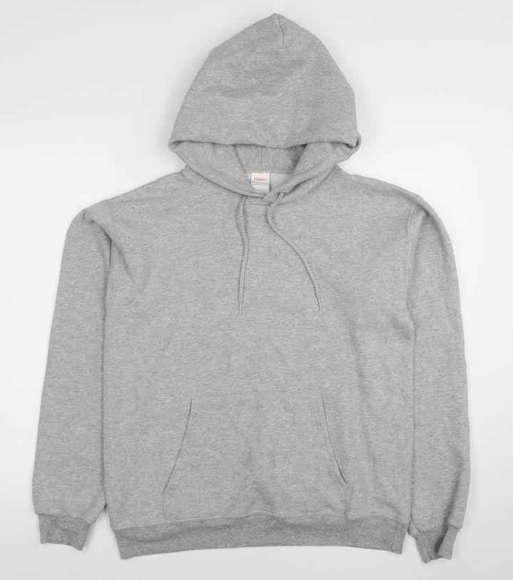 Hanes Mens Grey Pullover Hoodie Small Regular Fit Fleece