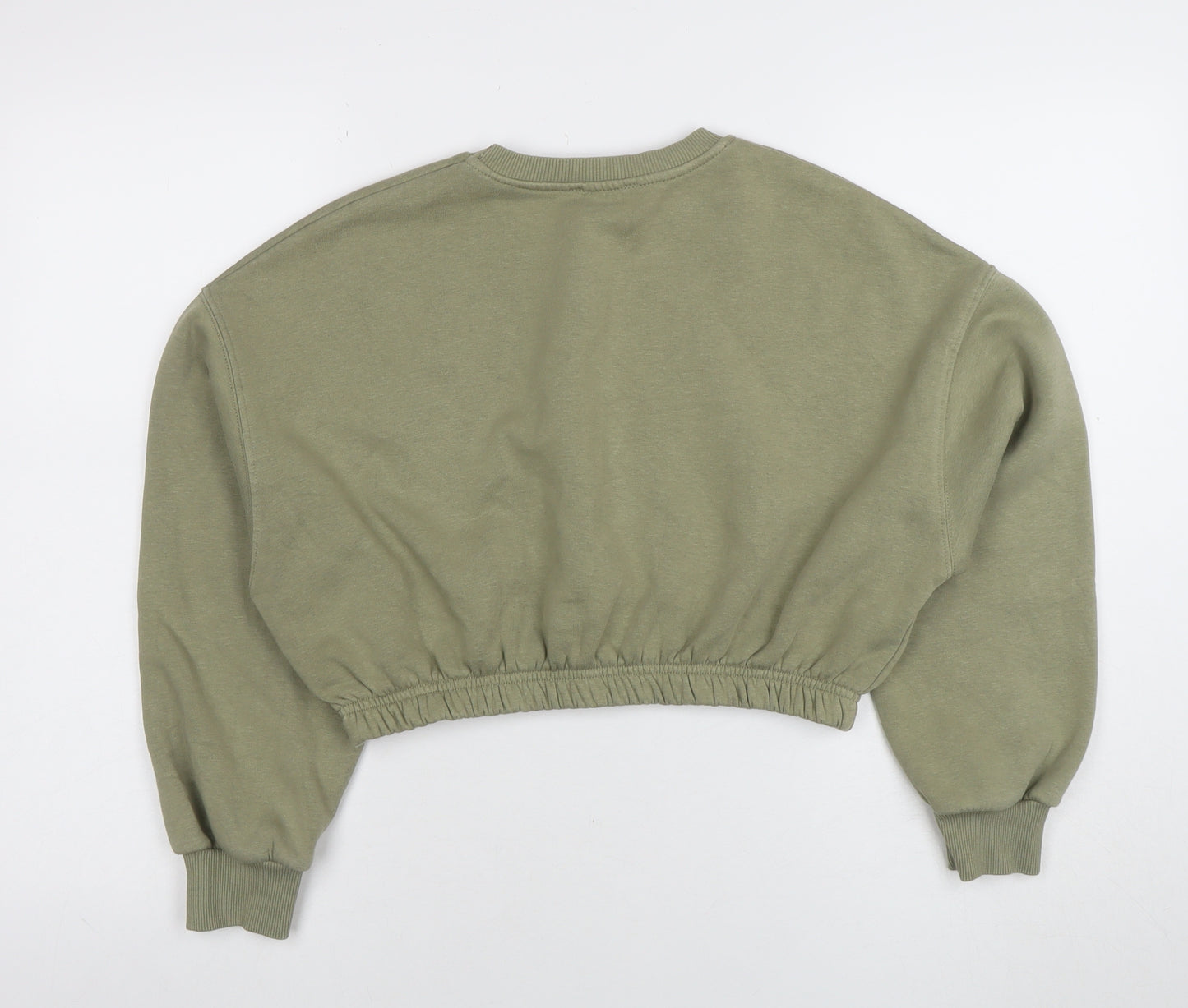 New Look Petite Womens Green Size 6 Cropped Pullover Sweatshirt