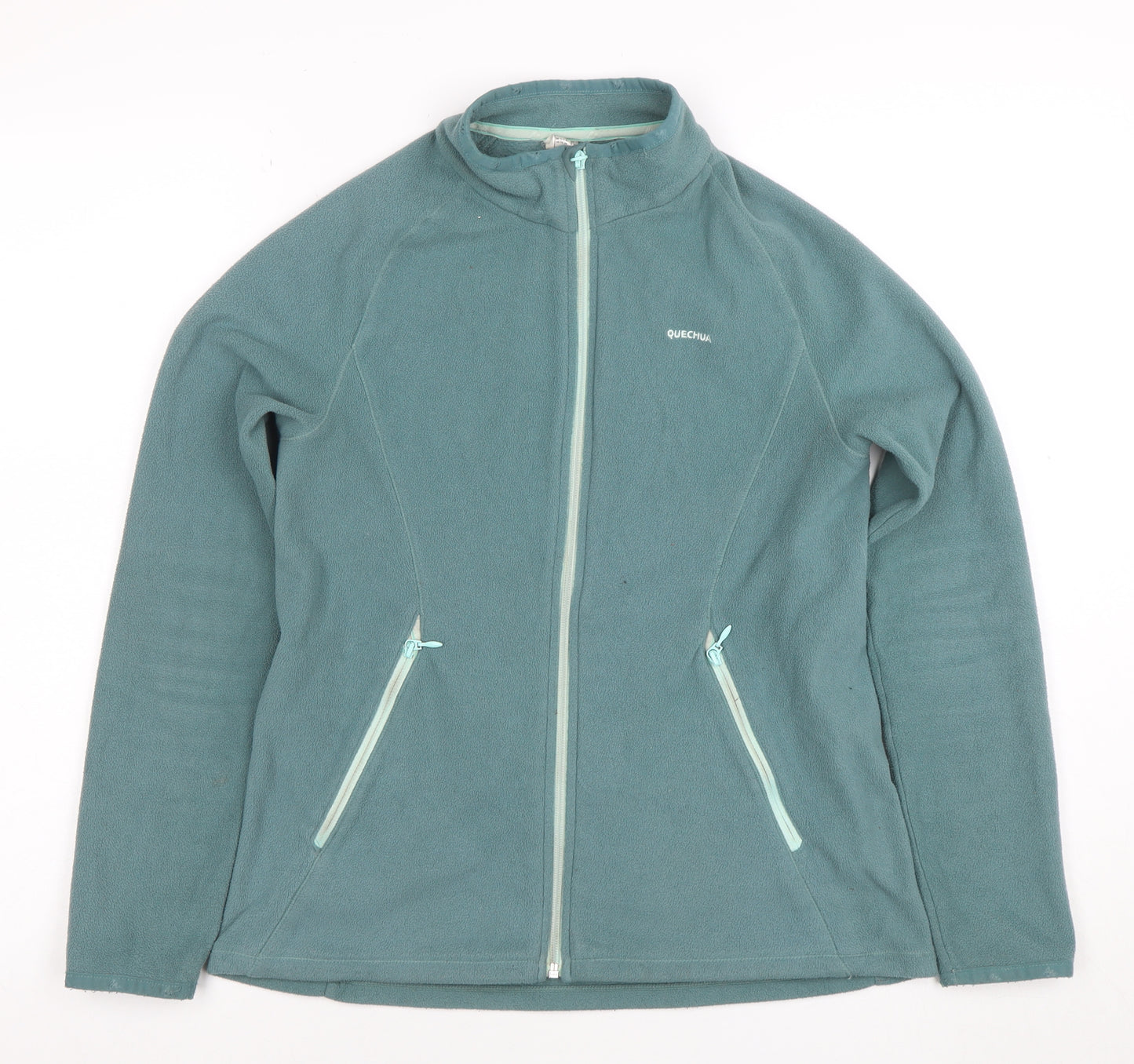 Quechua Teens Green Fleece Full Zip Jacket XS Lightweight