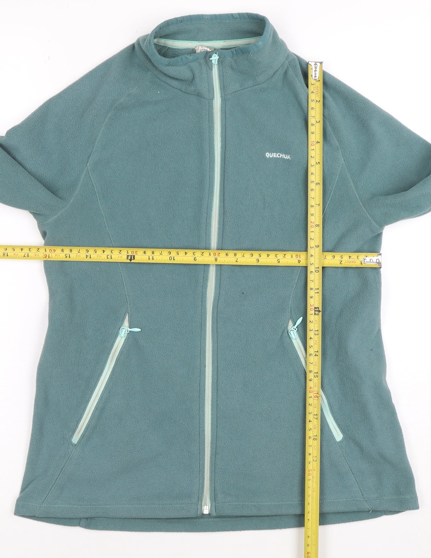 Quechua Teens Green Fleece Full Zip Jacket XS Lightweight