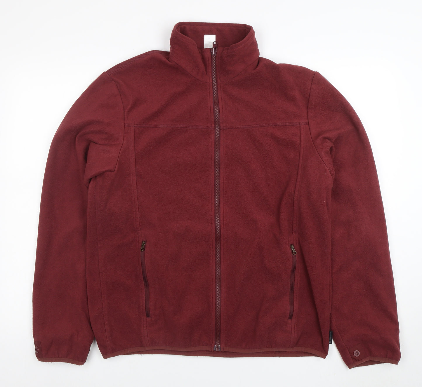 Decathlon Men's Red Fleece Full Zip Jacket XL Lightweight Warm Outdoor
