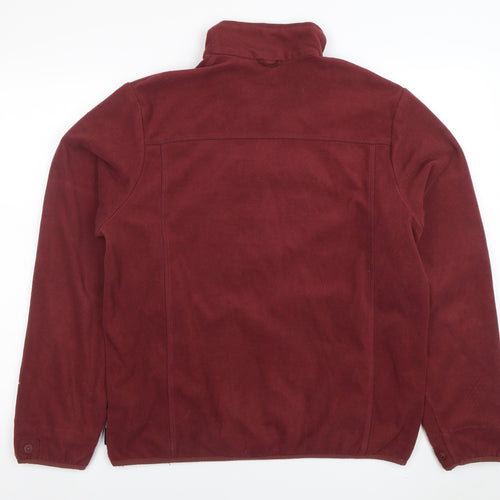 Decathlon Men's Red Fleece Full Zip Jacket XL Lightweight Warm Outdoor
