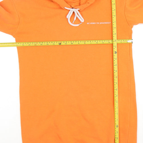 Select Women Orange Be Kind Hoodie Dress Size S Tunic Style