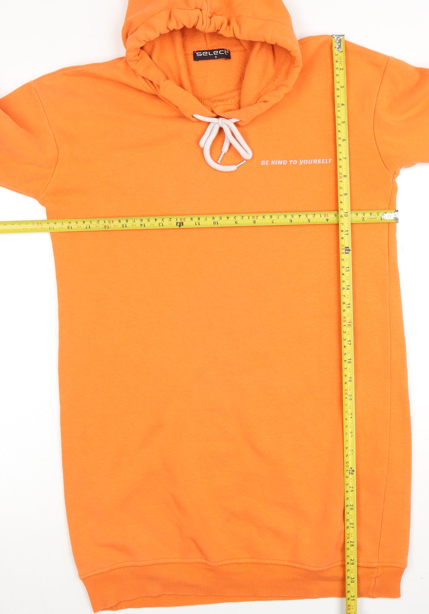 Select Women Orange Be Kind Hoodie Dress Size S Tunic Style