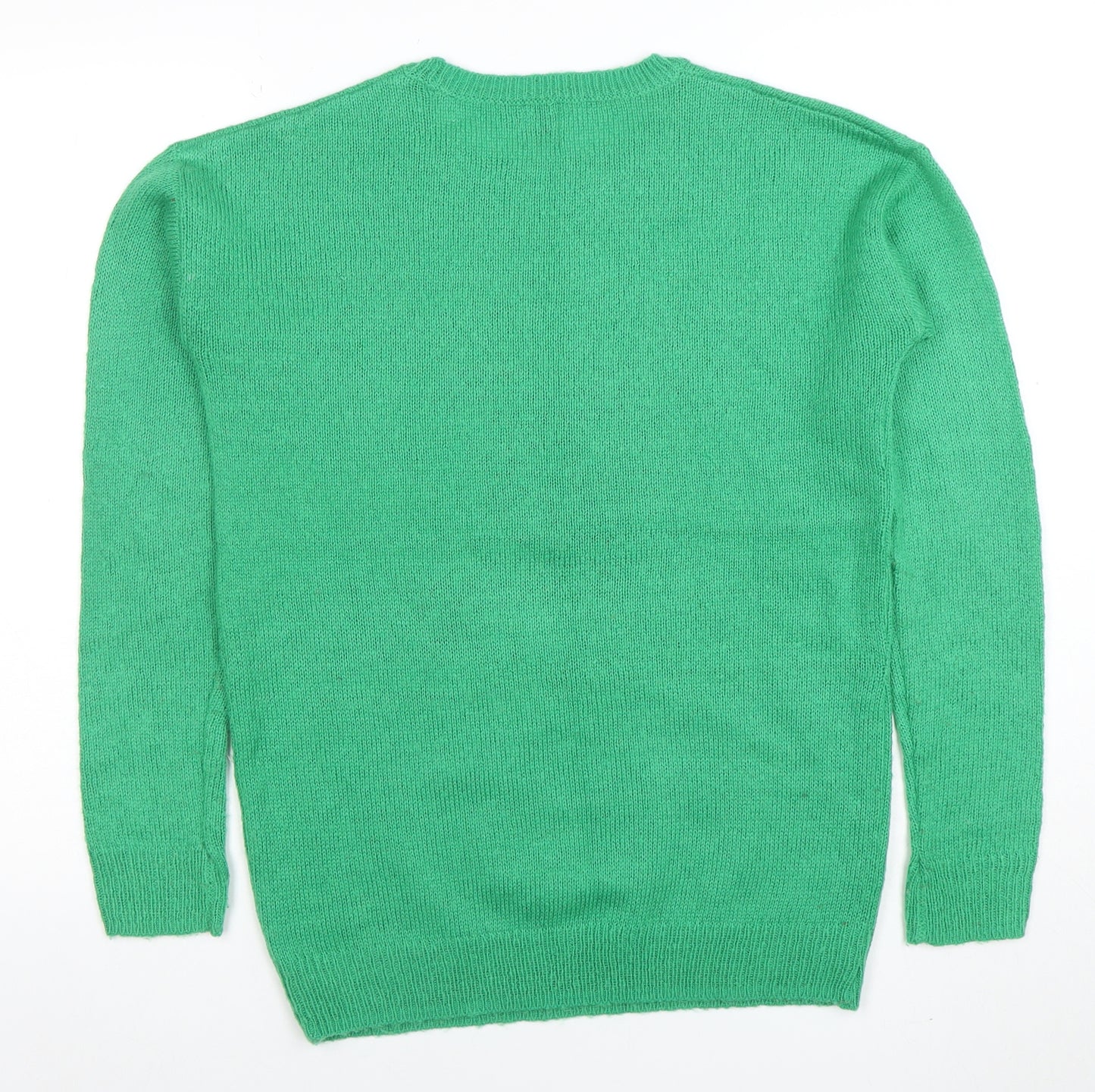 ASOS Women’s Green Sequin Pug Christmas Knit Jumper Size 8