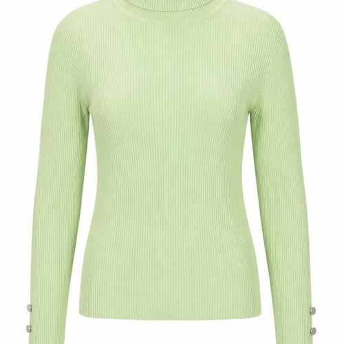 SHEIN Womens Green Roll Neck Ribbed Knit Long Sleeve Top Size 10