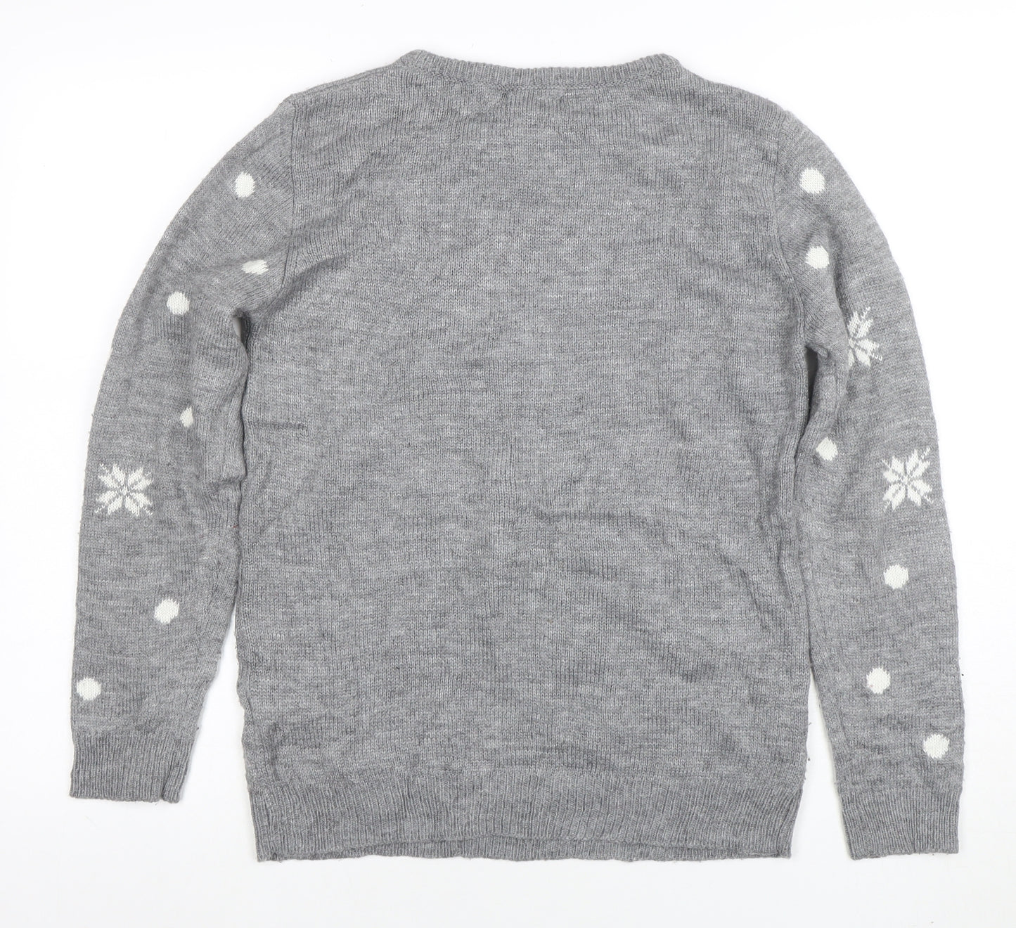 Primark Boys Grey Christmas Snowman Pullover Jumper 12-13 Years