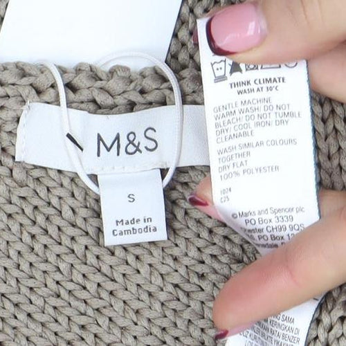 Marks and Spencer Women’s Beige Chunky Knit Pullover Jumper Size S
