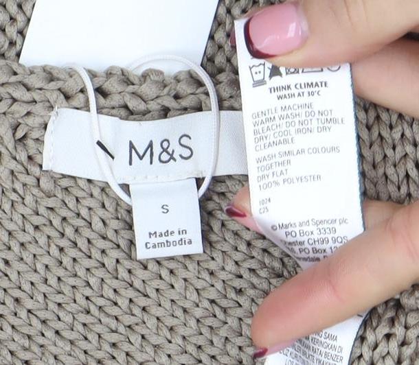 Marks and Spencer Women’s Beige Chunky Knit Pullover Jumper Size S