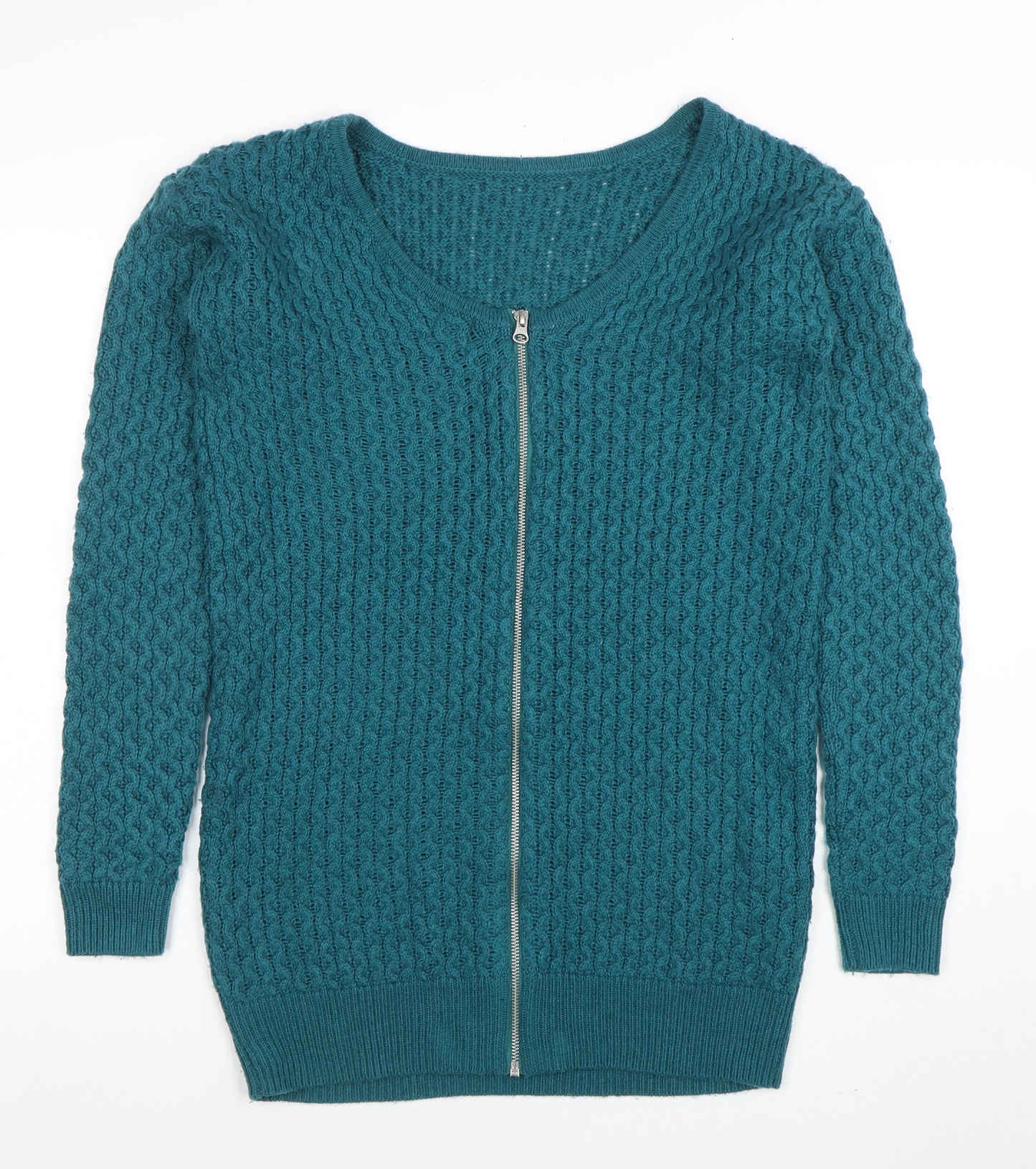 ASOS Women Blue Cable-Knit Full Zip Jumper Size 10