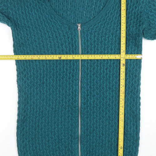 ASOS Women Blue Cable-Knit Full Zip Jumper Size 10