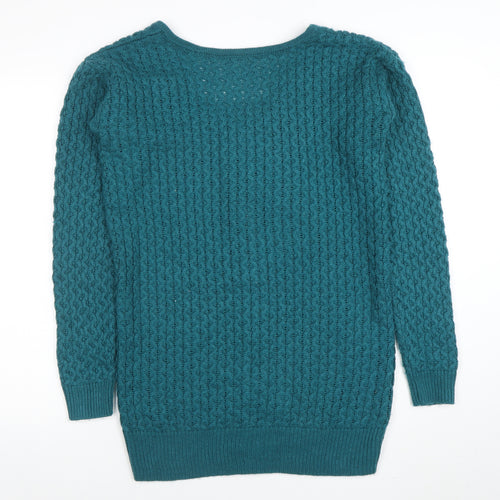 ASOS Women Blue Cable-Knit Full Zip Jumper Size 10
