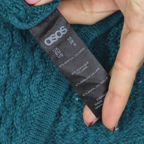 ASOS Women Blue Cable-Knit Full Zip Jumper Size 10