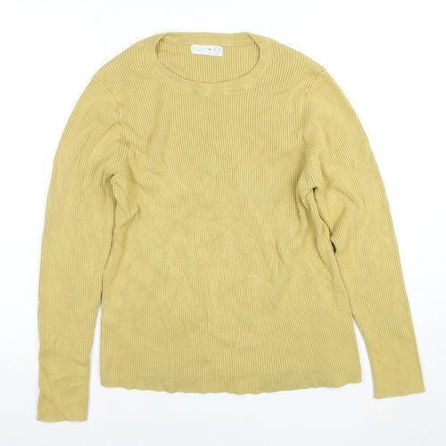 Primark Women's Beige XL Ribbed Crew Neck Long Sleeve Pullover Jumper