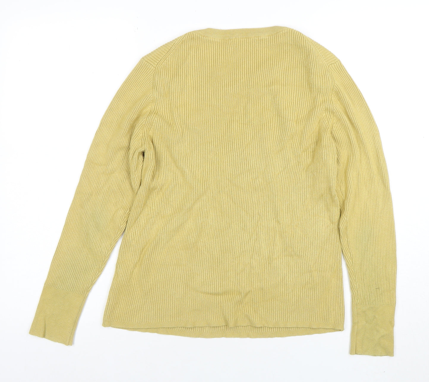 Primark Women's Beige XL Ribbed Crew Neck Long Sleeve Pullover Jumper