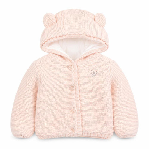 By Very Pink Knitted Hooded Cardigan 9-12 Months Unisex Baby Cotton Lined