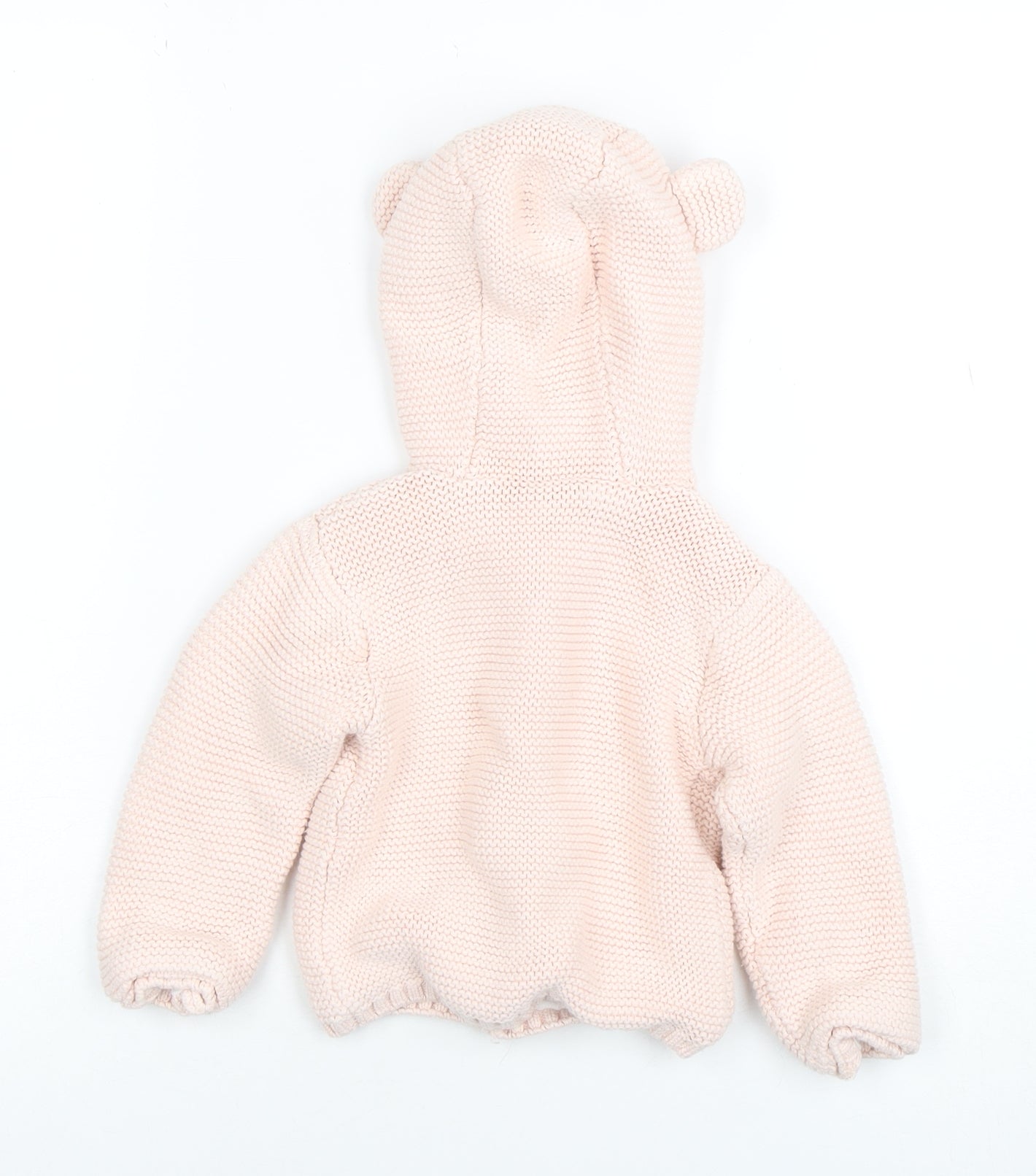 By Very Pink Knitted Hooded Cardigan 9-12 Months Unisex Baby Cotton Lined
