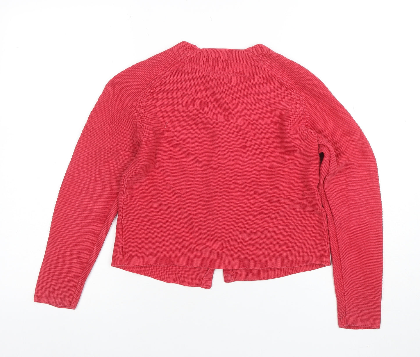 George Girls Red Cotton Button Up Cardigan 8-9 Years Long Sleeve Knit Jumper