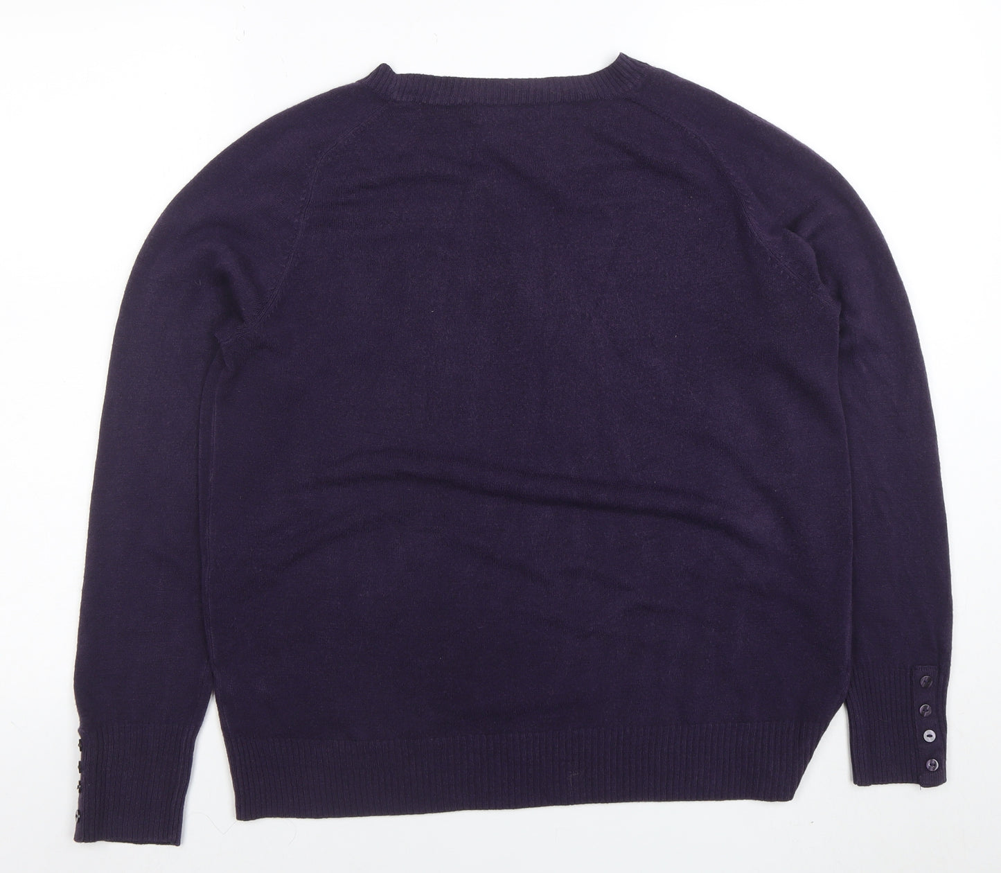 Marks and Spencer Women’s Purple Acrylic Crew Neck Jumper UK 18