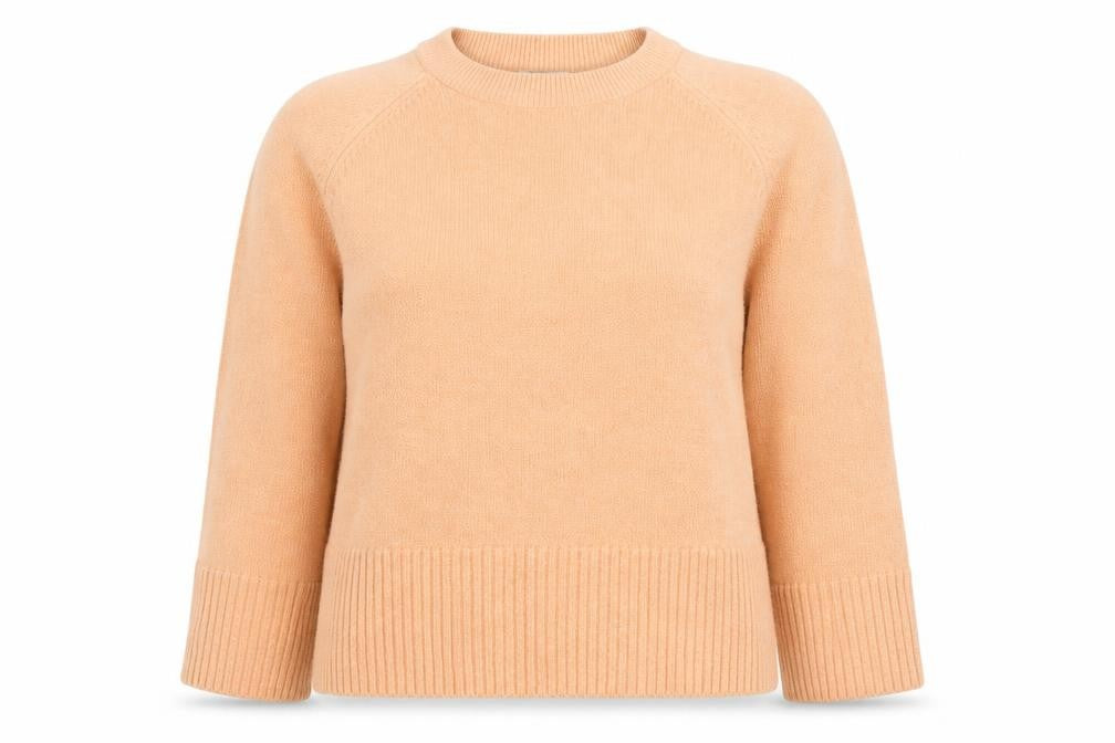 Front view of Tu women’s beige crew neck jumper, size UK 10