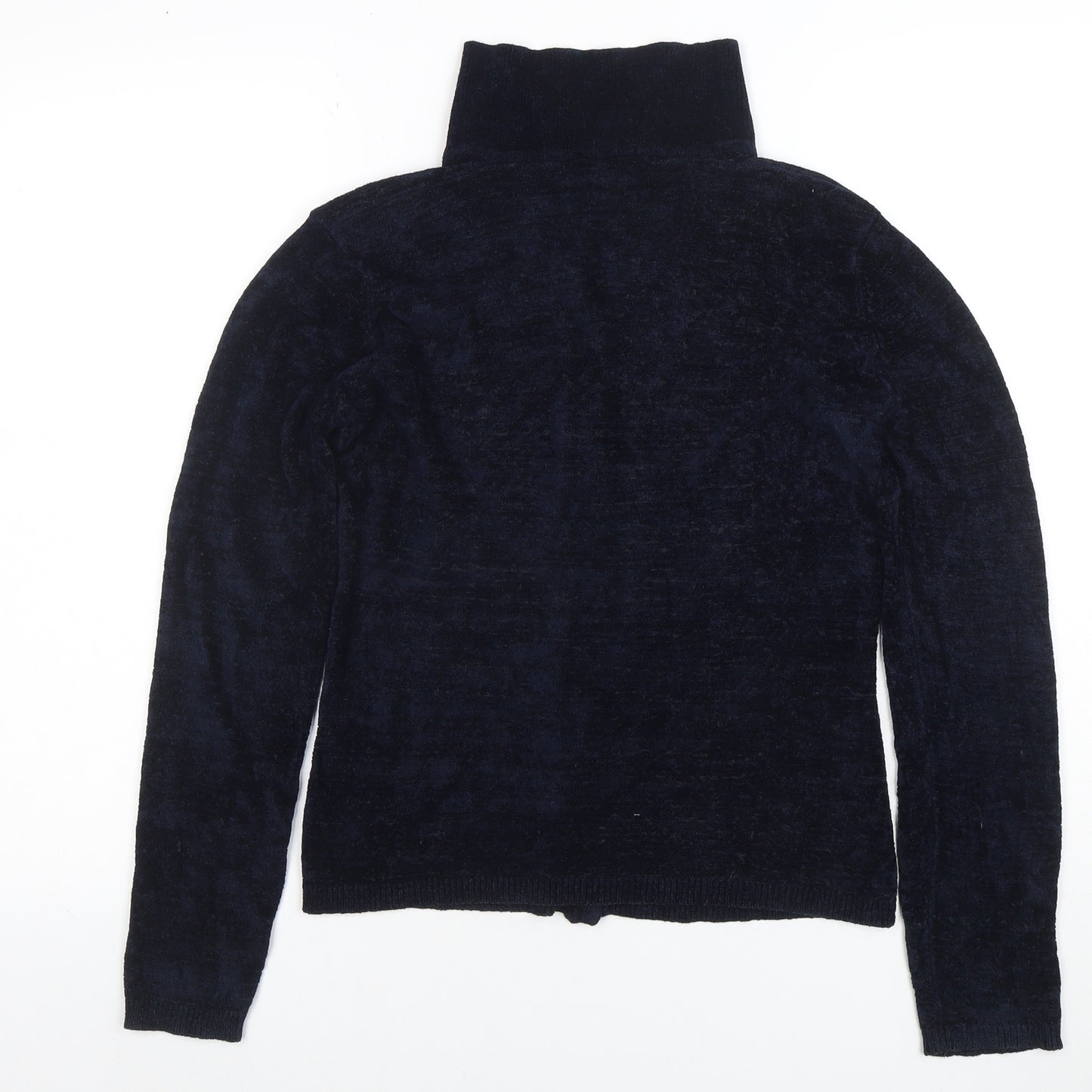 Next Women's Black Collared Button Cardigan UK 12 Long Sleeve Viscose Blend