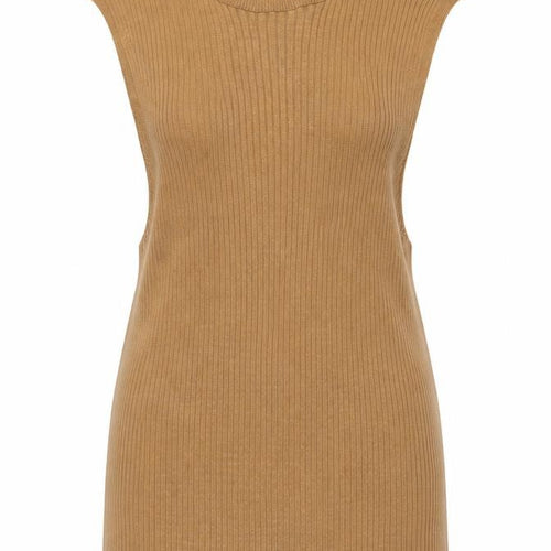 Primark Women's Brown Sleeveless Roll Neck Knit T-Shirt Size L