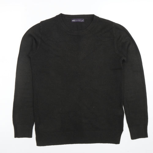 Marks and Spencer Women’s Black Cotton Blend Crew Neck Jumper Size 8