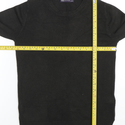 Marks and Spencer Women’s Black Cotton Blend Crew Neck Jumper Size 8