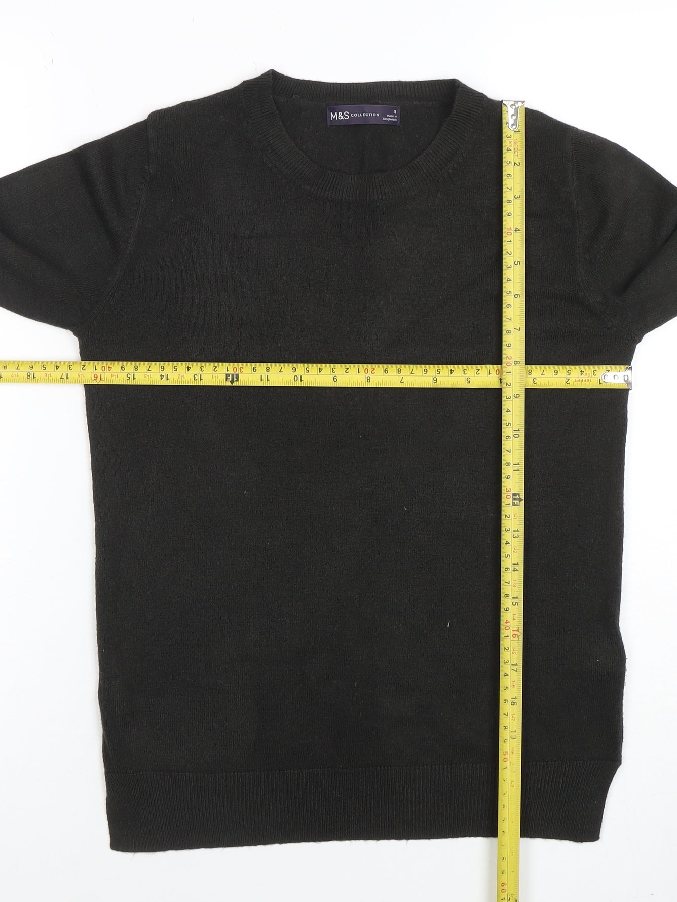 Marks and Spencer Women’s Black Cotton Blend Crew Neck Jumper Size 8