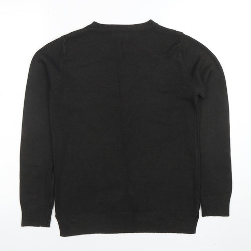 Marks and Spencer Women’s Black Cotton Blend Crew Neck Jumper Size 8