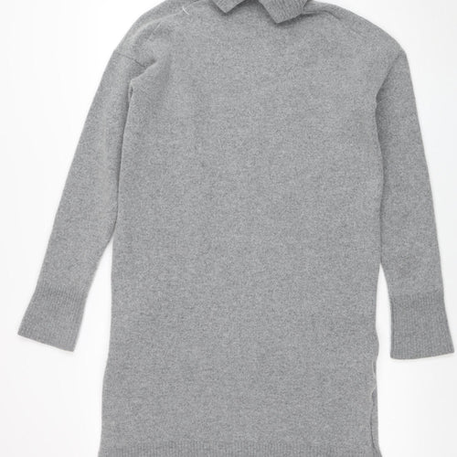 Arket Women's Grey Roll Neck Wool Jumper Size S