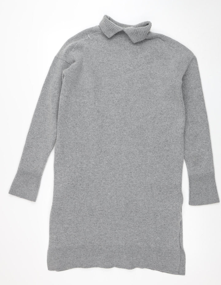 Arket Women's Grey Roll Neck Wool Jumper Size S