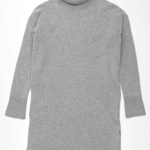 Arket Women's Grey Roll Neck Wool Jumper Size S