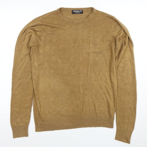 Cedarwood State Men's Brown Medium Crew Neck Cotton Pullover Jumper