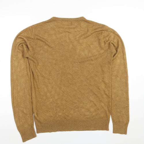 Cedarwood State Men's Brown Medium Crew Neck Cotton Pullover Jumper