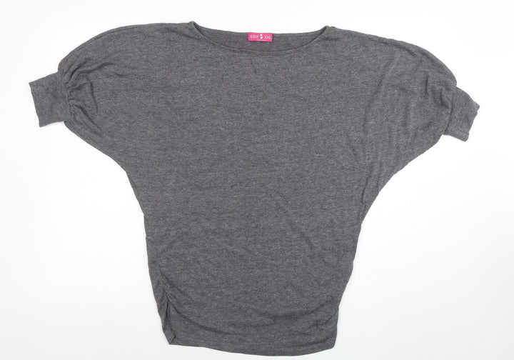Kitty Kat Women’s Grey Relaxed Fit Dolman Sleeve T-Shirt Size 10