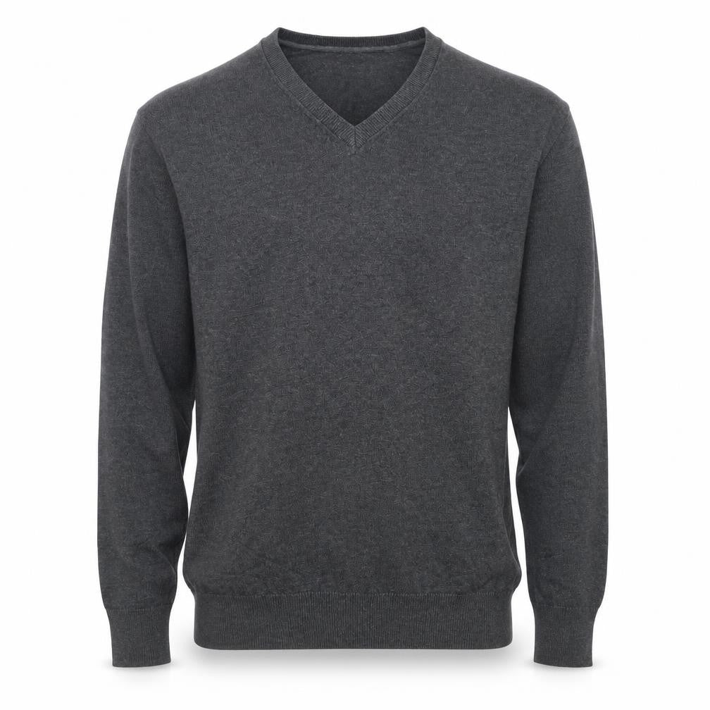 Front view of Gap Men’s Grey V-Neck Cotton jumper M
