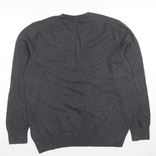 Gap Men’s Grey V-Neck Cotton Pullover Jumper M