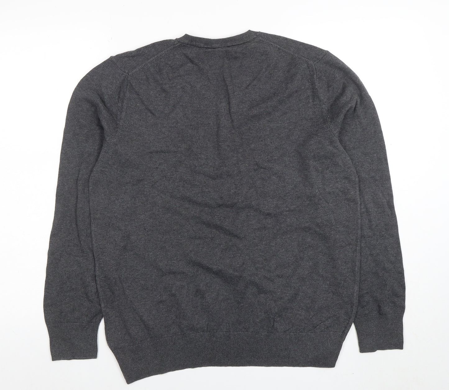 Gap Men’s Grey V-Neck Cotton Pullover Jumper M