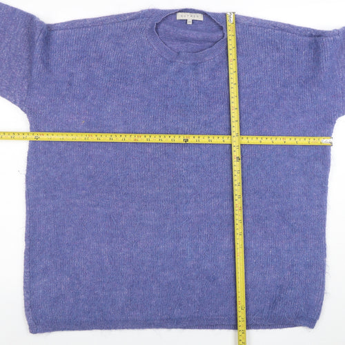 Nutmeg Womens Purple Crew Neck Knit Pullover Jumper Size 20