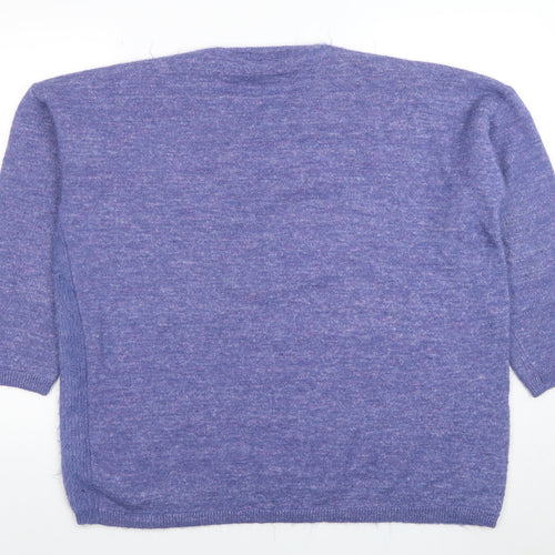 Nutmeg Womens Purple Crew Neck Knit Pullover Jumper Size 20