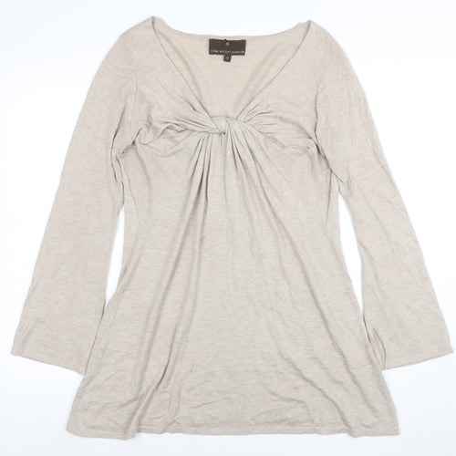 Fenn Wright Manson Womens Beige Size 12 V-Neck Long Sleeve Wool Blend Jumper