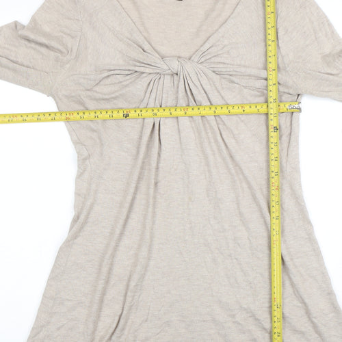Fenn Wright Manson Womens Beige Size 12 V-Neck Long Sleeve Wool Blend Jumper