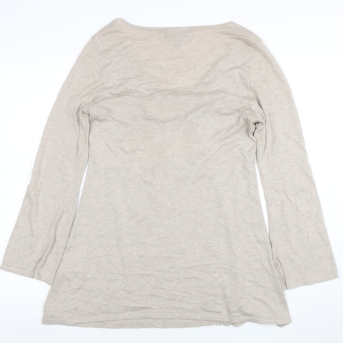 Fenn Wright Manson Womens Beige Size 12 V-Neck Long Sleeve Wool Blend Jumper