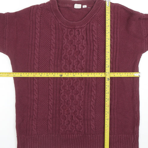 GAP Womens Red Cable-Knit Cotton Jumper Size M