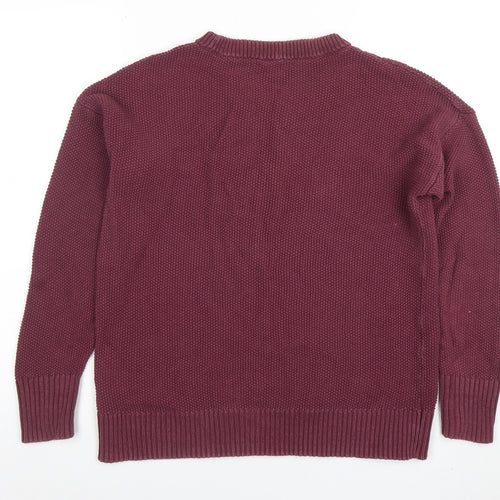 GAP Womens Red Cable-Knit Cotton Jumper Size M