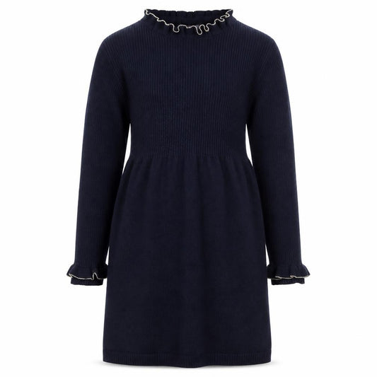 Primark Girls Blue Knit Long Sleeve Sweater Dress 6-7 Years