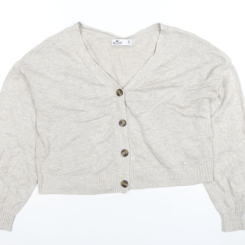Hollister Women’s Beige V-Neck Button Cardigan XS
